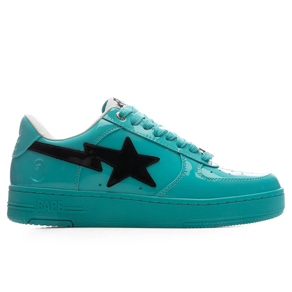 A teal BAPE STA, the silhouette behind the KidSuper x BAPE World Cup collection