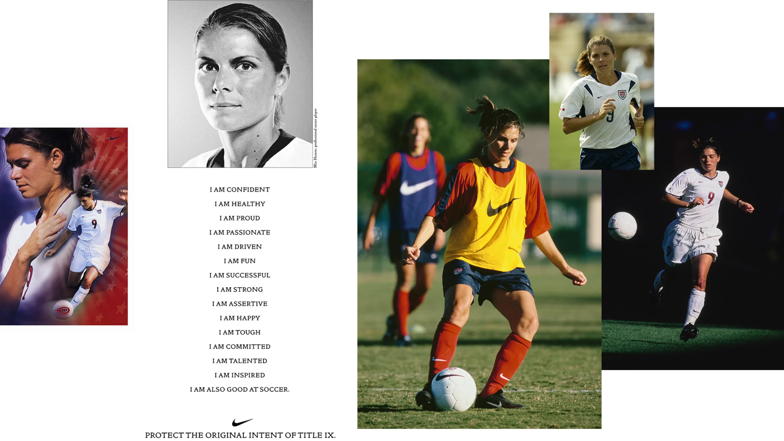 U.S. Soccer star Mia Hamm, one of Nike’s first signature football athletes, wearing Nike soccer boots