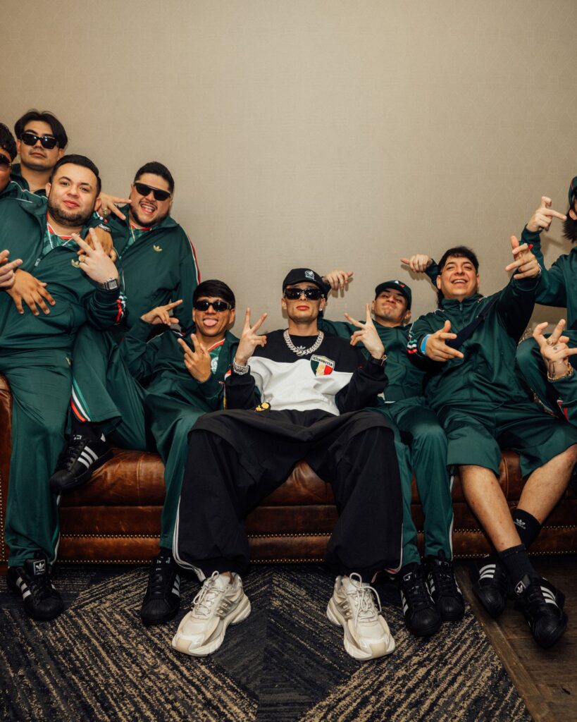 Peso Pluma at the adidas Home of Soccer World Cup celebration in Los Angeles