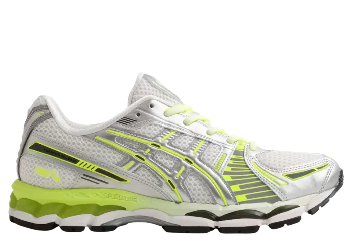 Albino and Preto x atmos x ASICS Gel-Kayano 12.1 White Green, style code 1203B227-100
