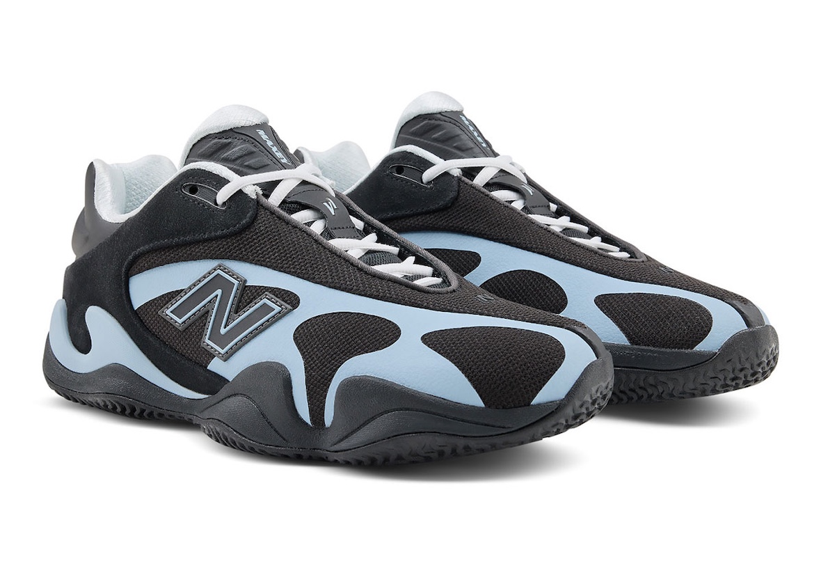 New Balance Maxey v1 Tyrese Maxey signature basketball shoe in black and blue