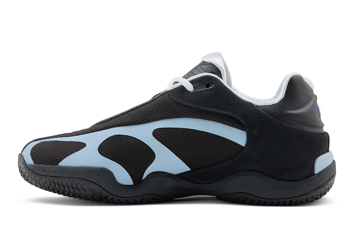 New Balance Maxey v1 Tyrese Maxey signature basketball shoe in black and blue