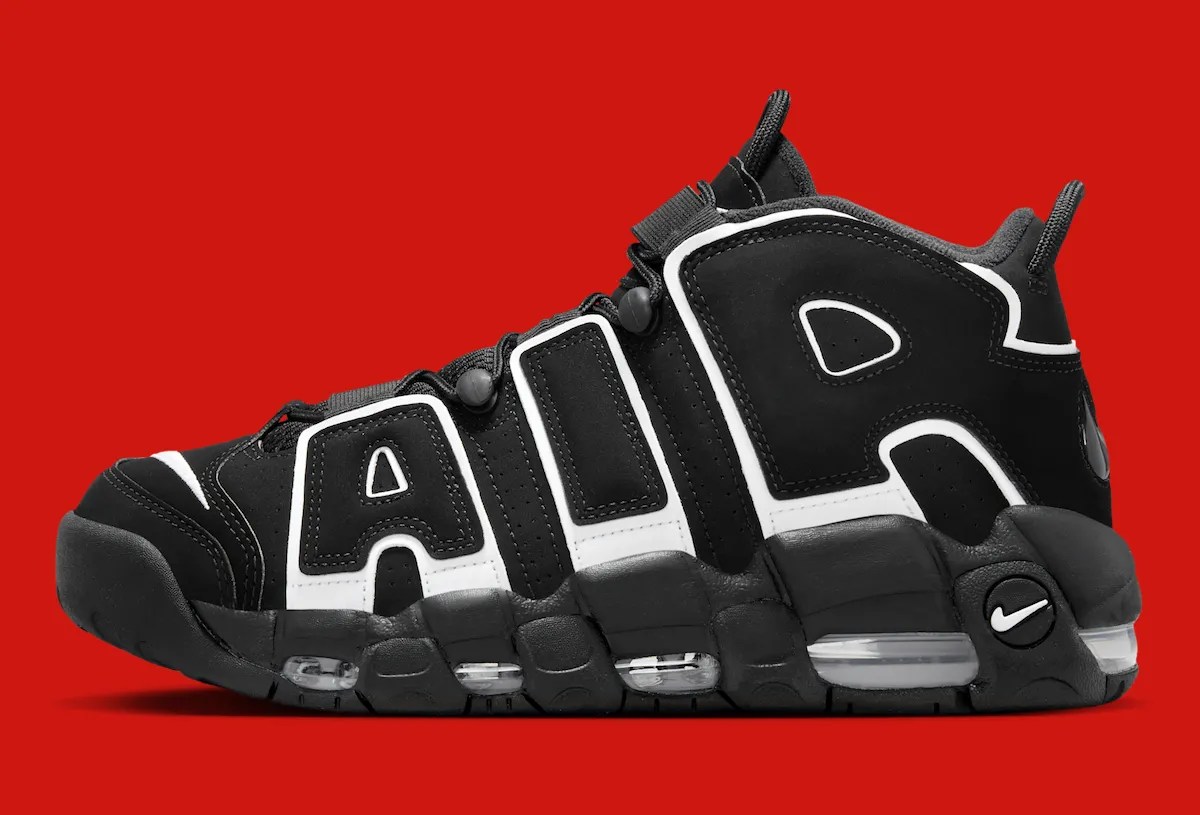 Nike Air More Uptempo Black White, style code FV2291-001