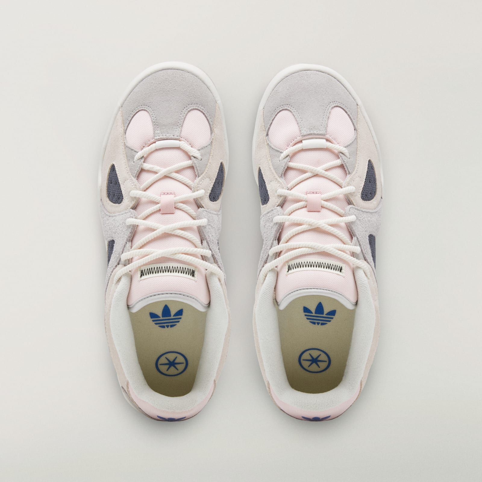 adidas BadBo 1.1 Chalk White from above with the pink tongue and sage sockliner