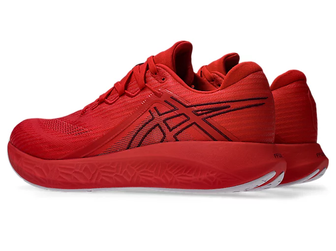 ASICS Bloomstride in Speed Red and Beniimo Purple on its FF LUXE platform with AHAR LO outsole rubber