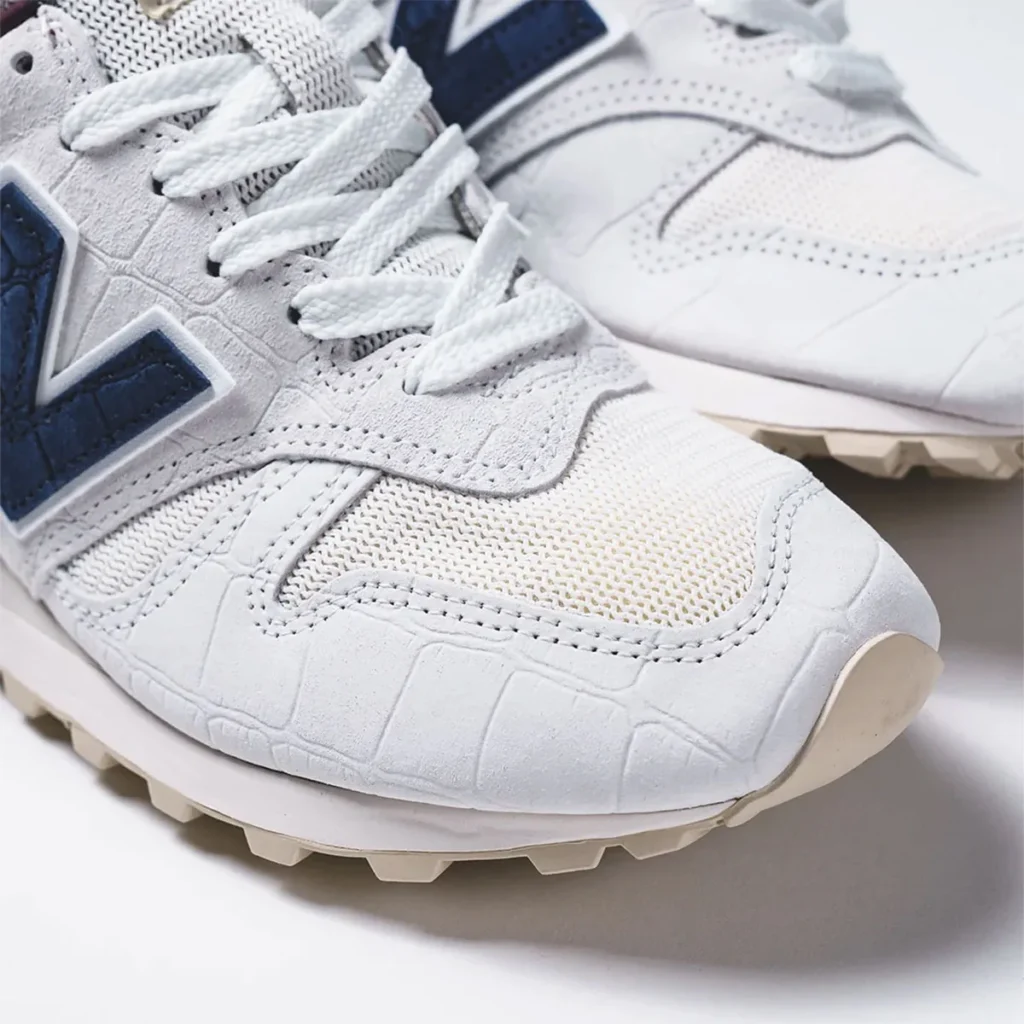 New Balance 1300 Sea Salt Made in USA, embossed pigskin backtab detail