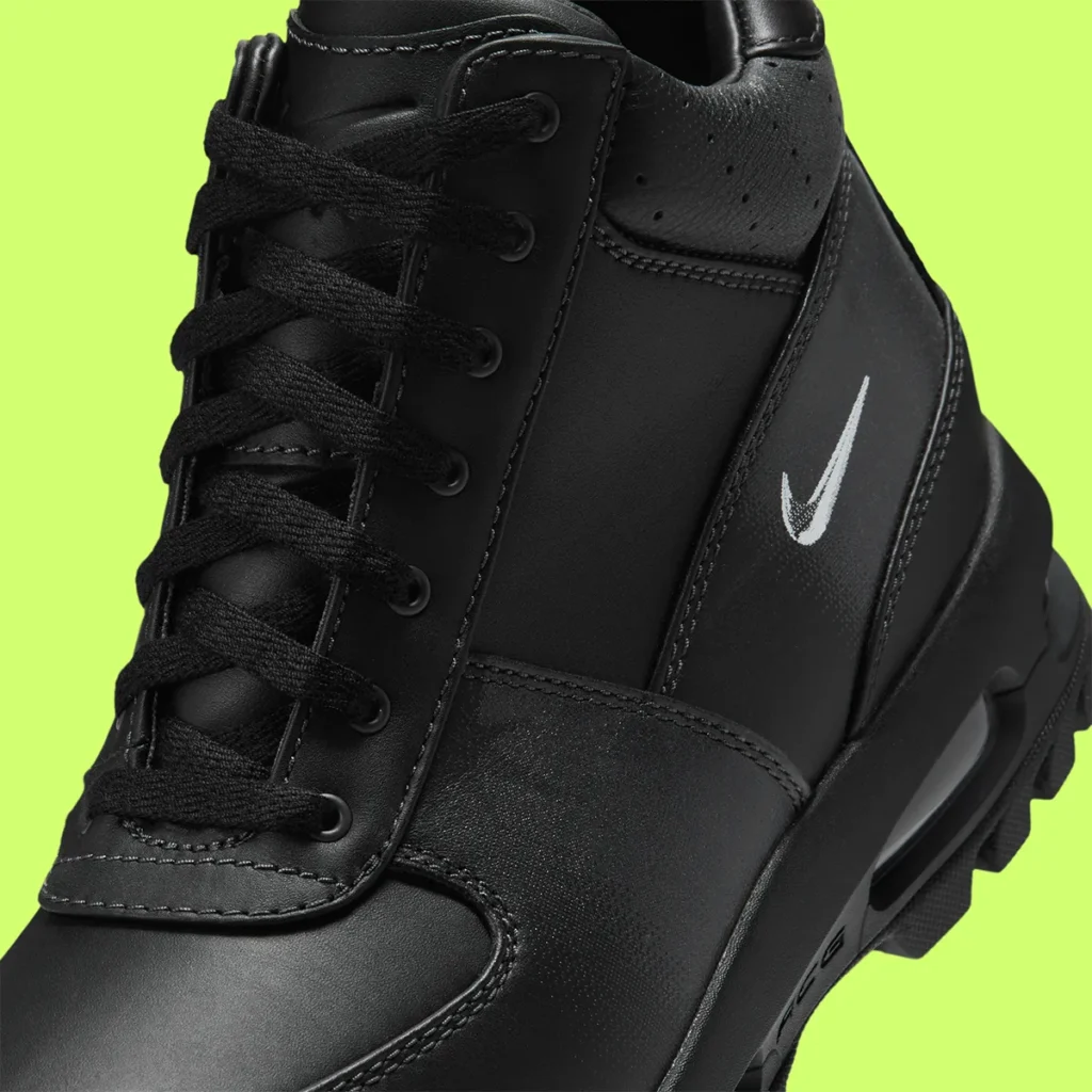 Nike Air Max Goadome Black and Volt collar and Swoosh detail