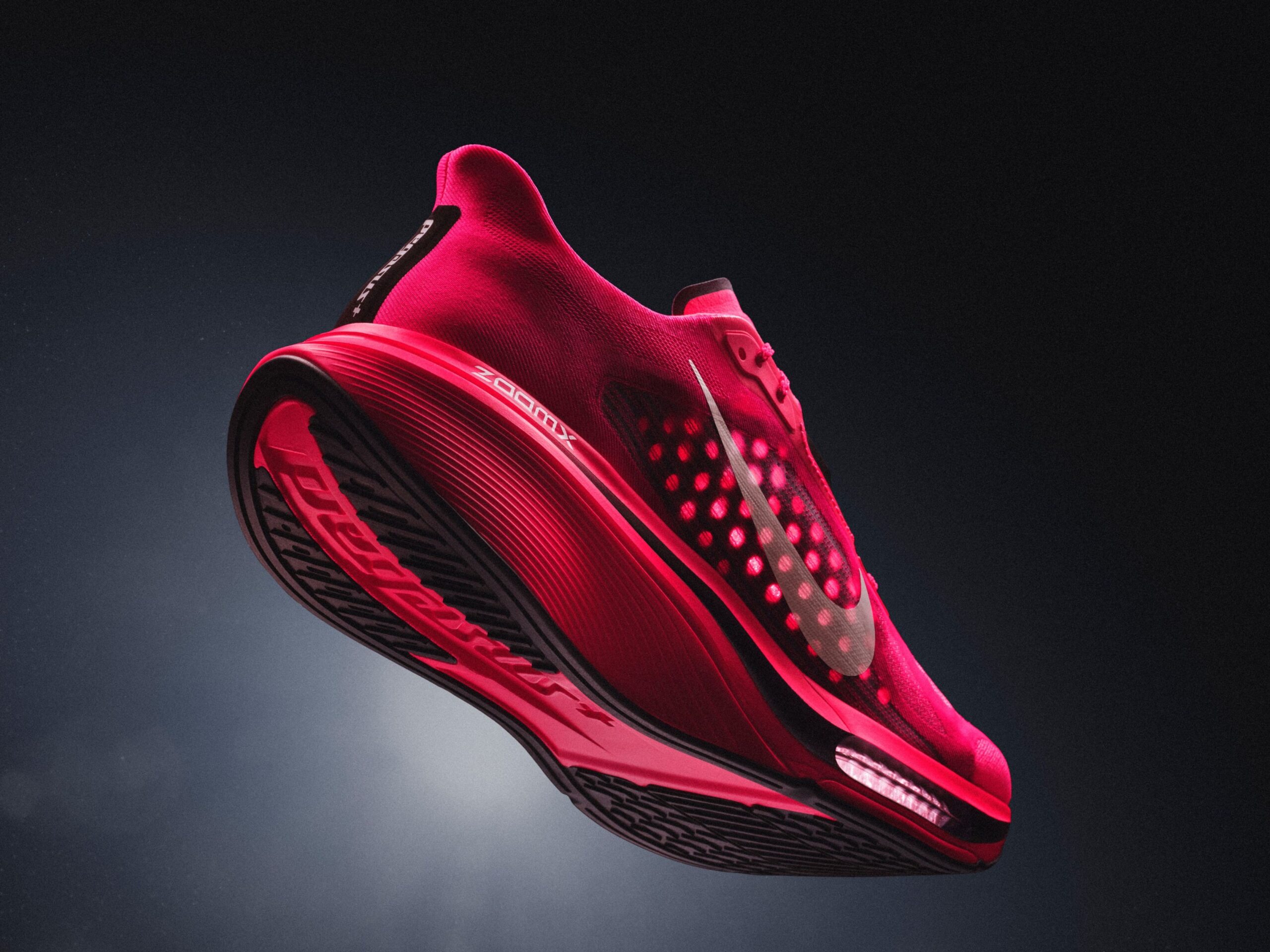 Nike Pegasus Plus 2 road running shoe in the Flash Crimson colorway, style code IM2541-600