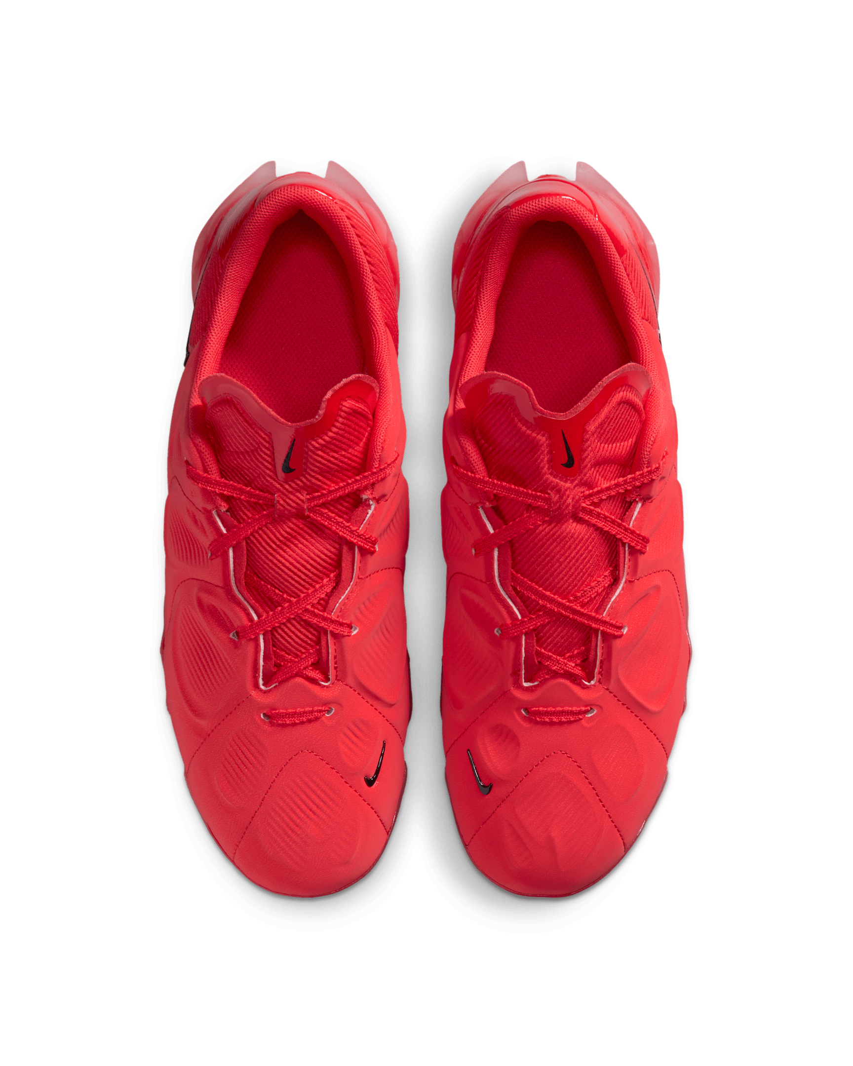 Nike Women's First Sight Mirage pair from above showing the sculpted Light Crimson upper and lacing