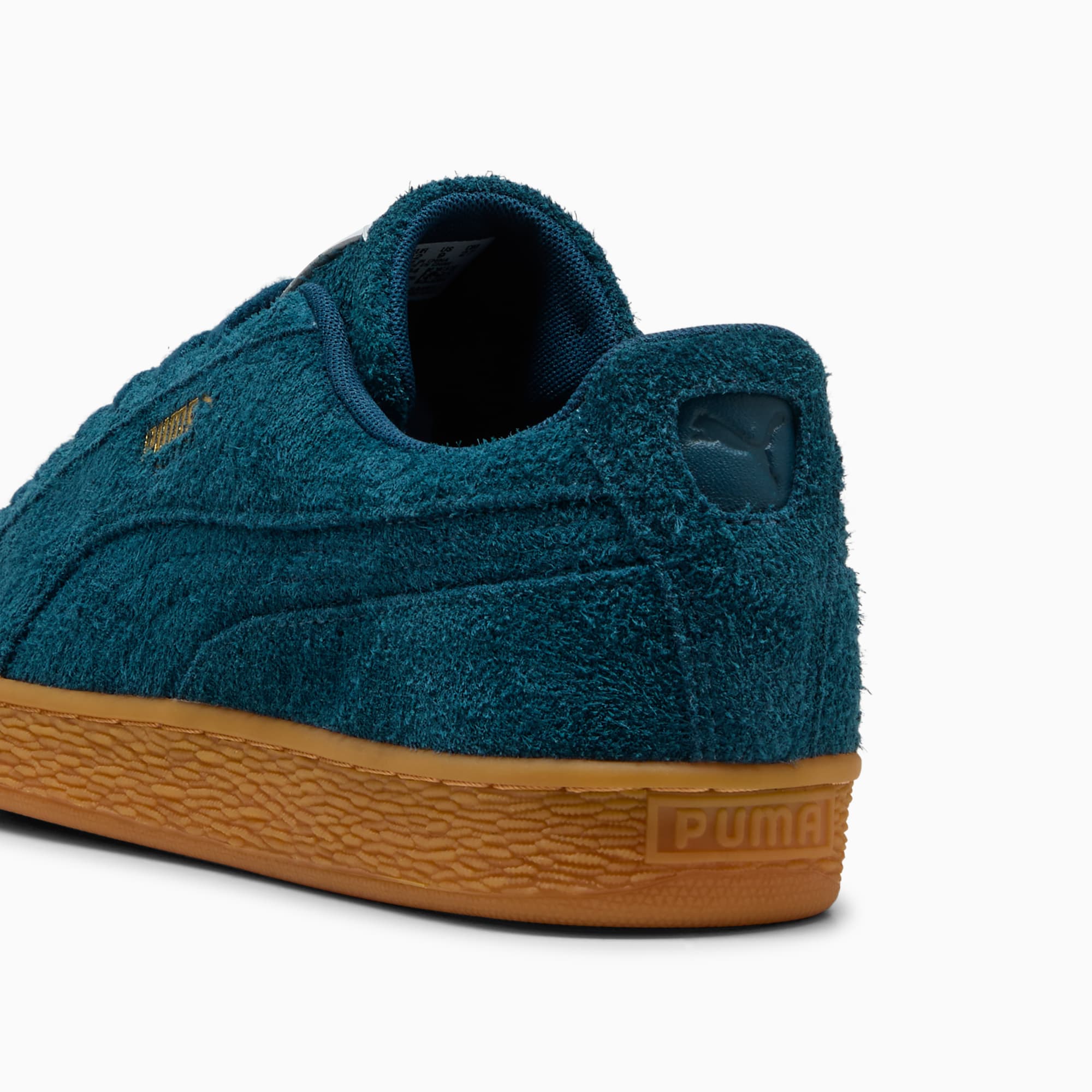 PUMA Suede Forever in Midnight Petrol, heel detail