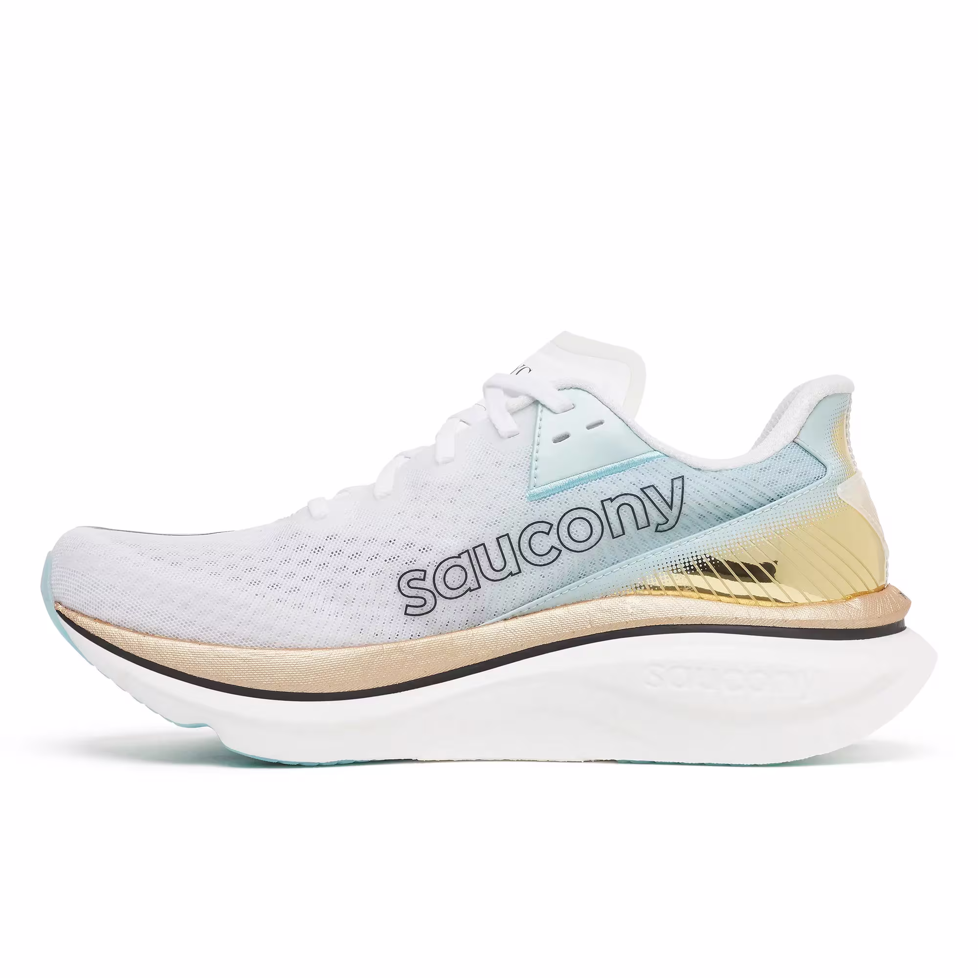 Saucony NYC Endorphin Azura, one of four fall marathon colorways, with SPEEDROLL geometry and no plate