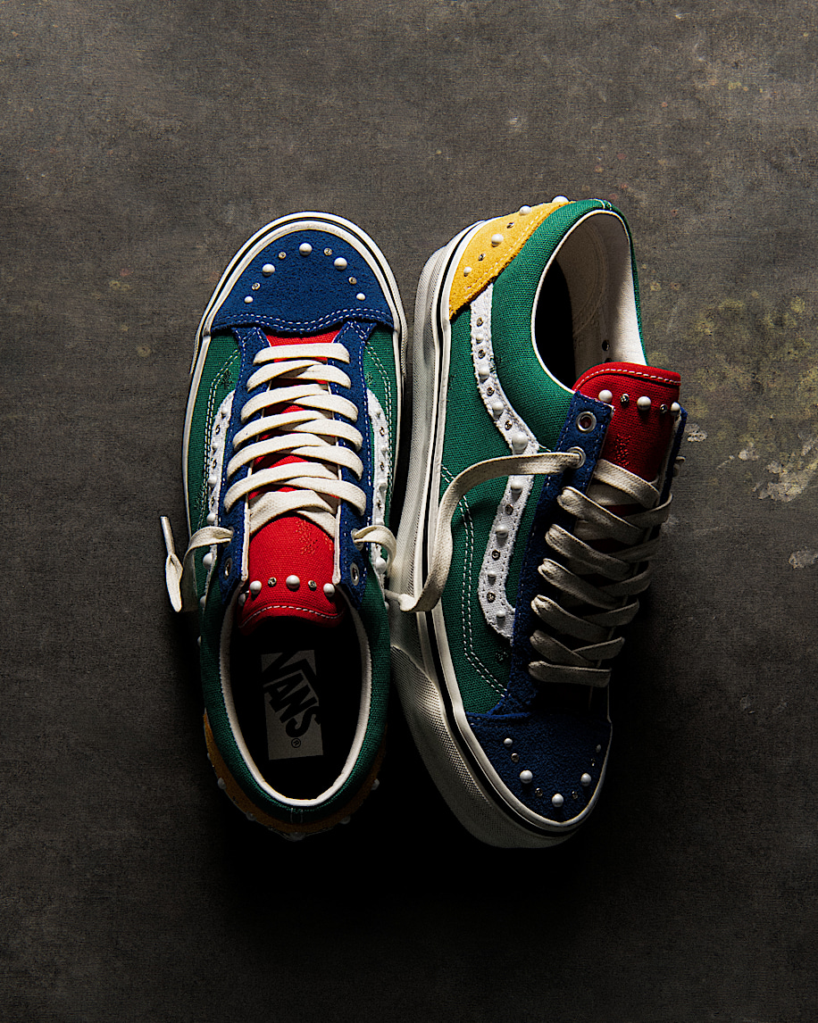 Vans Premium Old Skool 36 in Pearlized Yacht Club Green and Multi, style code VN000E8VBGK
