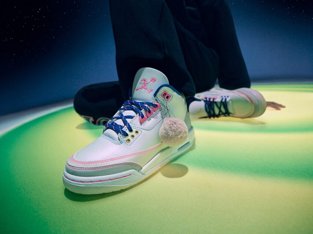 The Space Jam Air Jordan 3 Hands Lola Bunny the Jumpman Pose and Leaves Off the Elephant Print