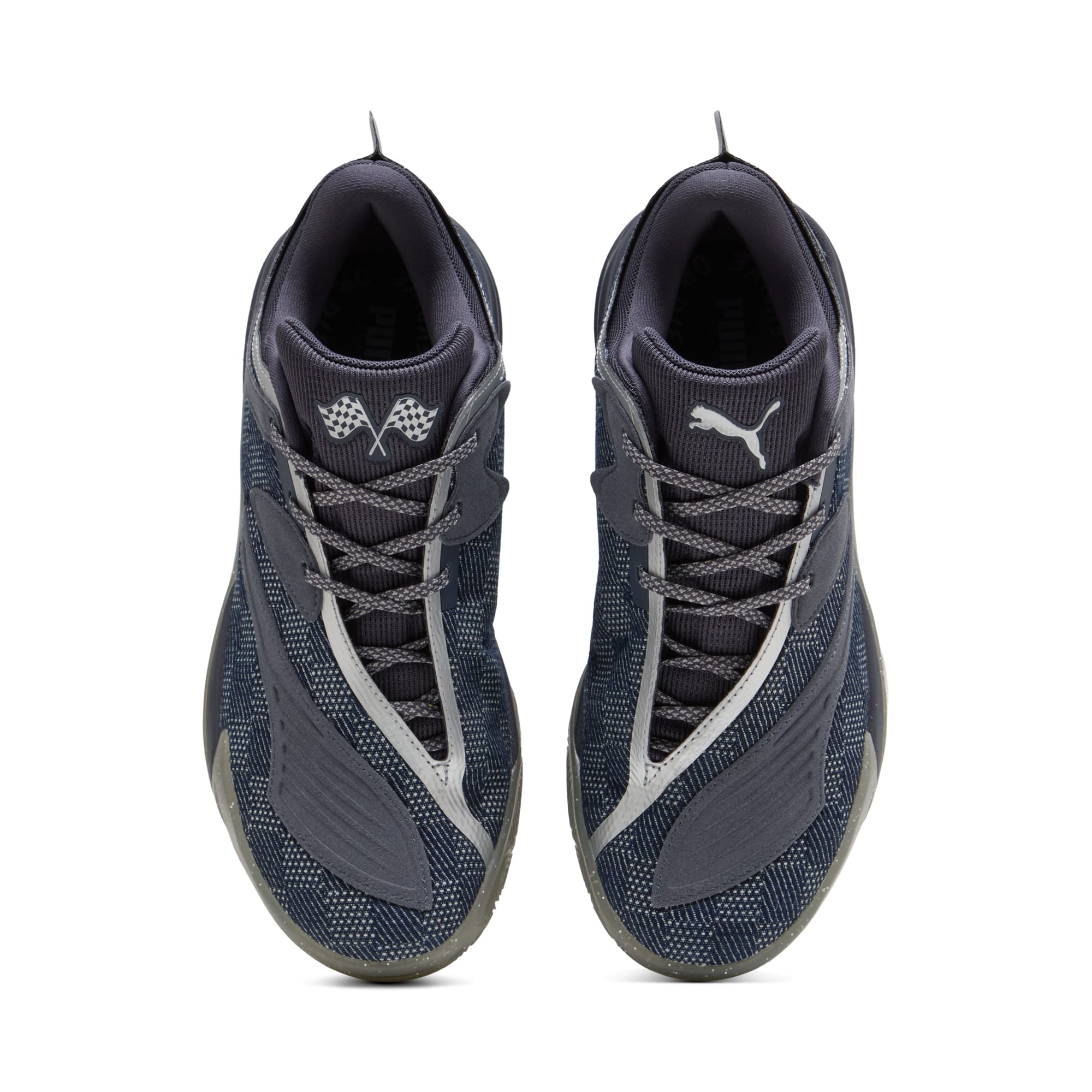 PUMA All-Pro NITRO 2 Race to Evolve pair from above with mismatched tongue badges