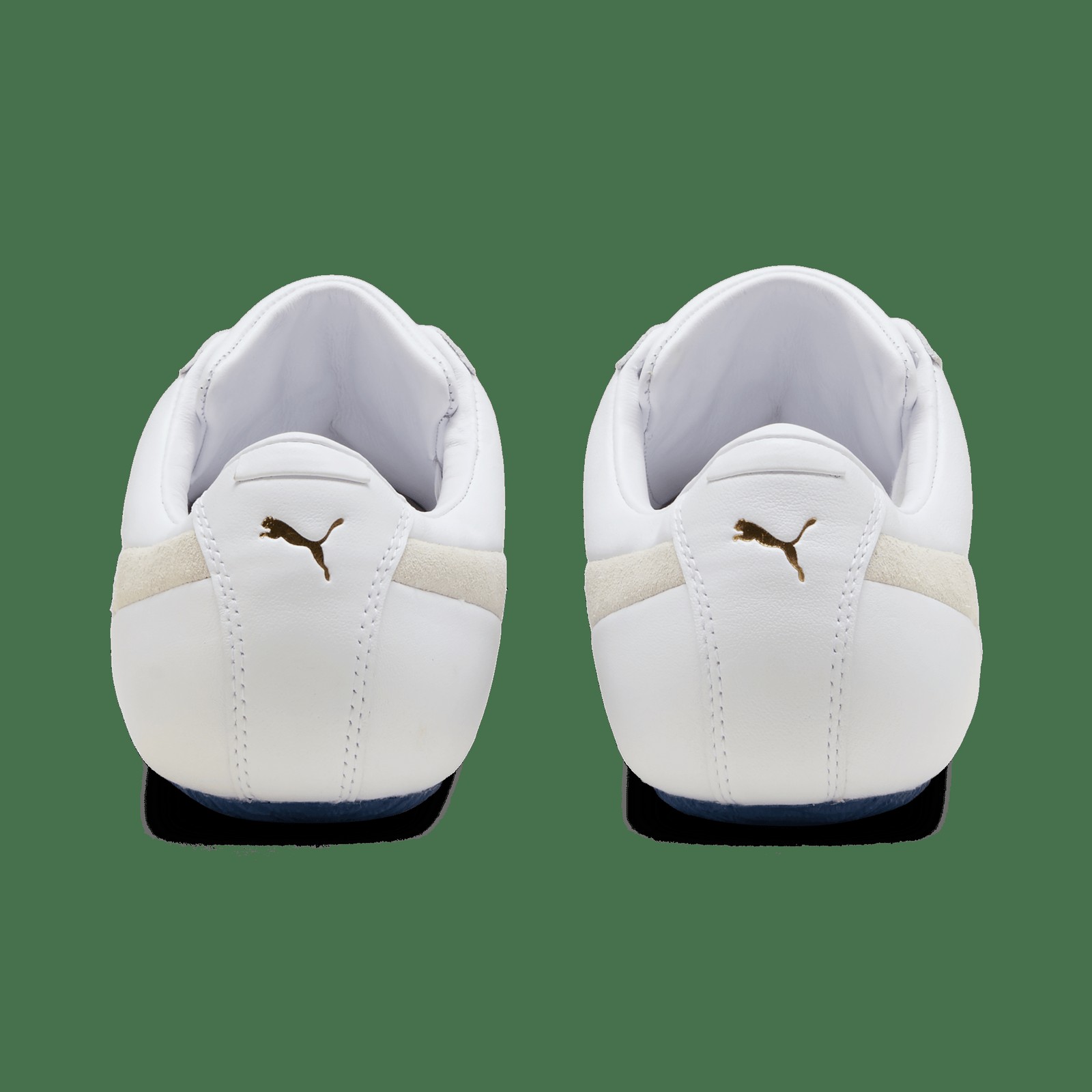 PUMA x Jil Sander Speedcat white leather heels with brass cat